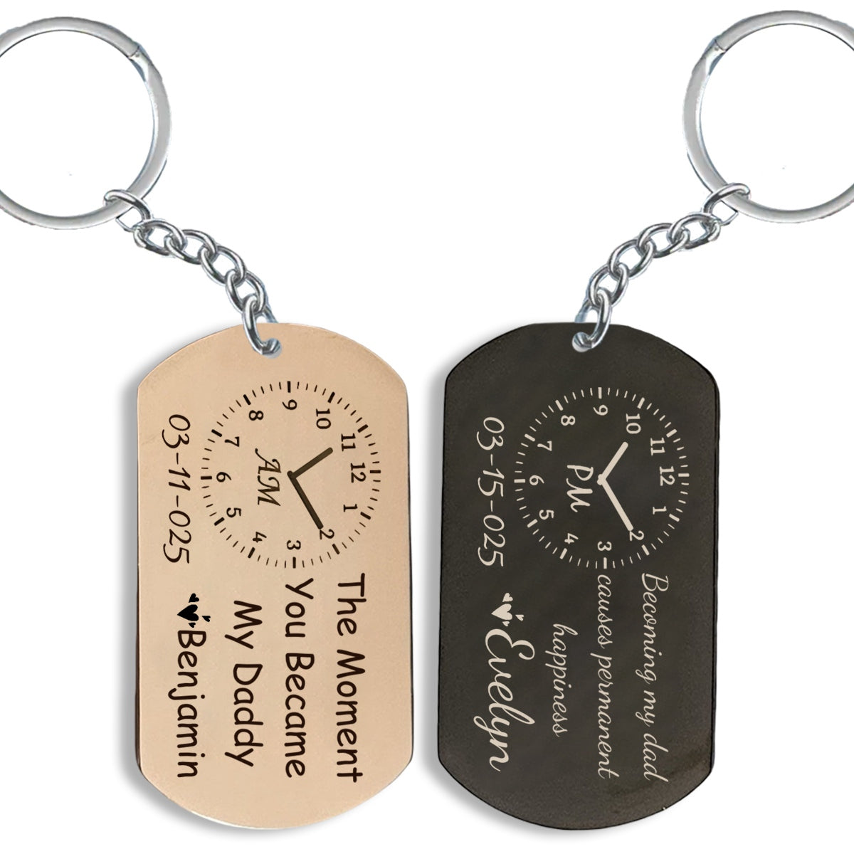 Personalized Stainless Steel Keychain - The Moment You Became My Daddy Mummy