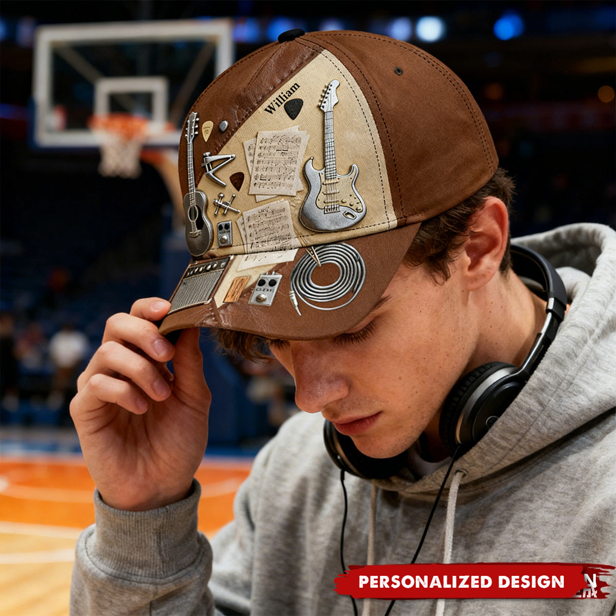 Personalized Guitar Classic Cap With Name | Fashion Items | Unique Music Lover Gift For Guitar Players & Bands