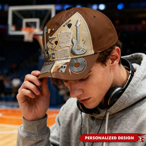 Personalized Guitar Classic Cap With Name | Fashion Items | Unique Music Lover Gift For Guitar Players & Bands