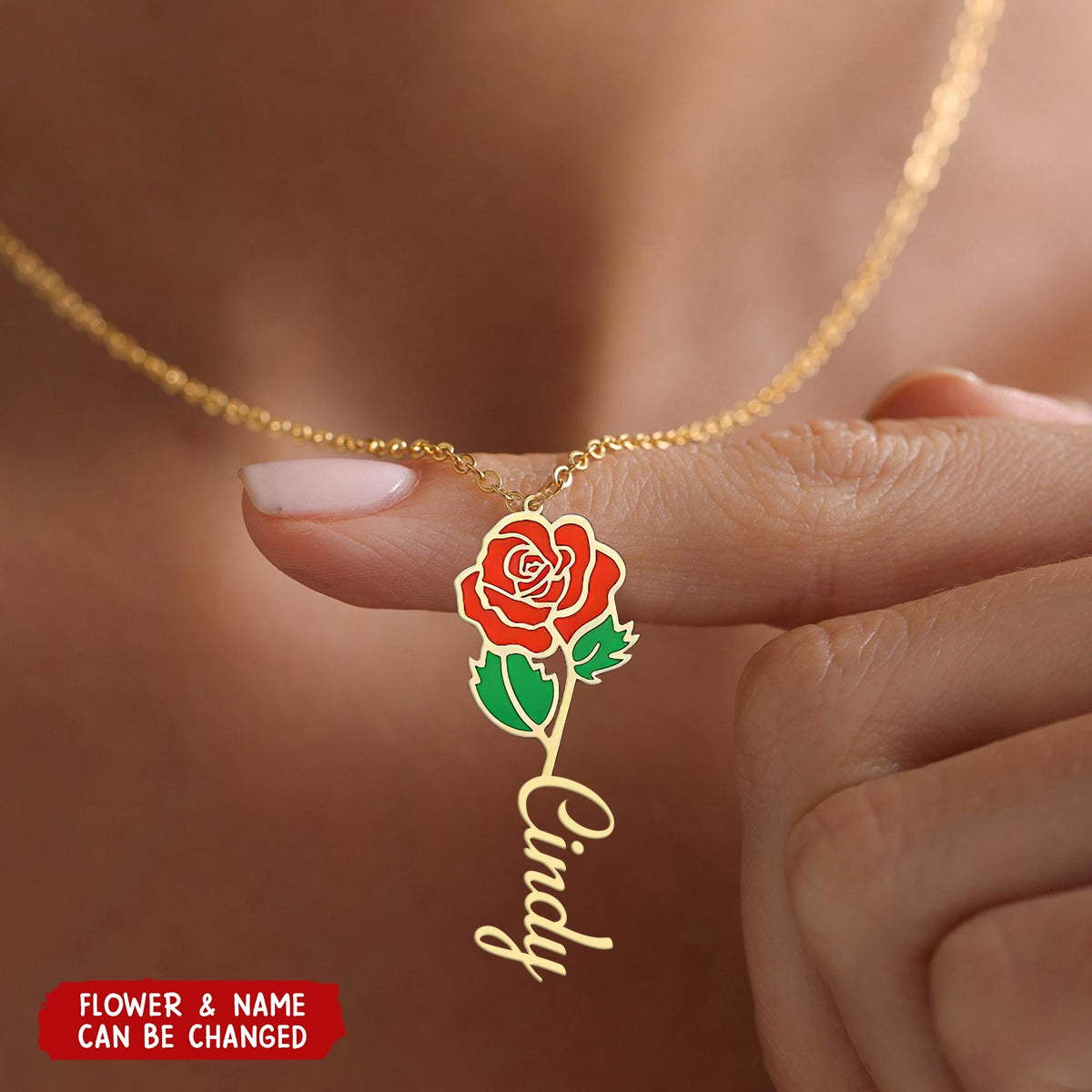 Custom Birth Month Flower Necklace - Personalized Floral & Name Pendant,Exclusive gift Birthday,Christmas,Anniversary For Her, Couple,Mom & Sister