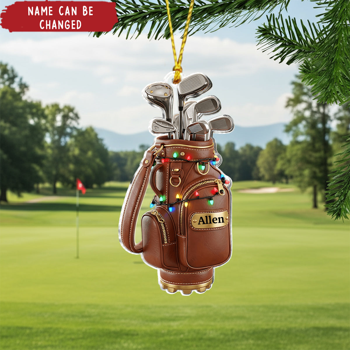 Personalized Golf Bag Ornament With Name Exclusive Merry Christmas Gift For Dad Husband And Golf Lovers