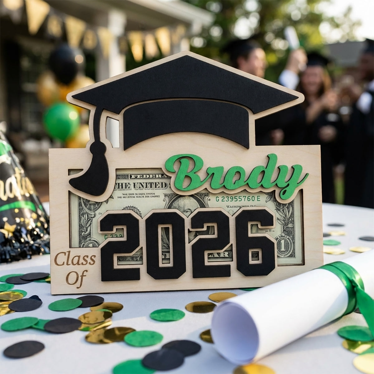 Personalized Graduation Money Holder & Fridge Magnet With Name Class of 2026 Graduation Gift For Him Her