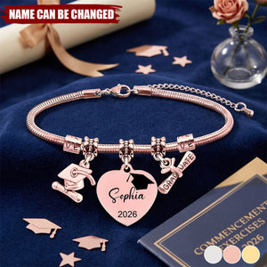 Personalized Custom Graduation Bracelet, Class of 2026