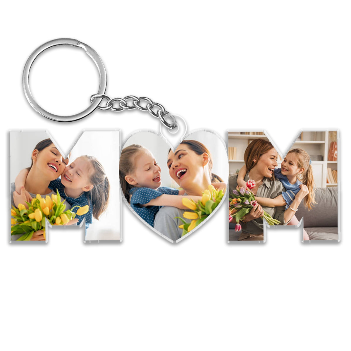 Personalized Photo Keychain - Custom Photo Dad, Mom Drive Safe