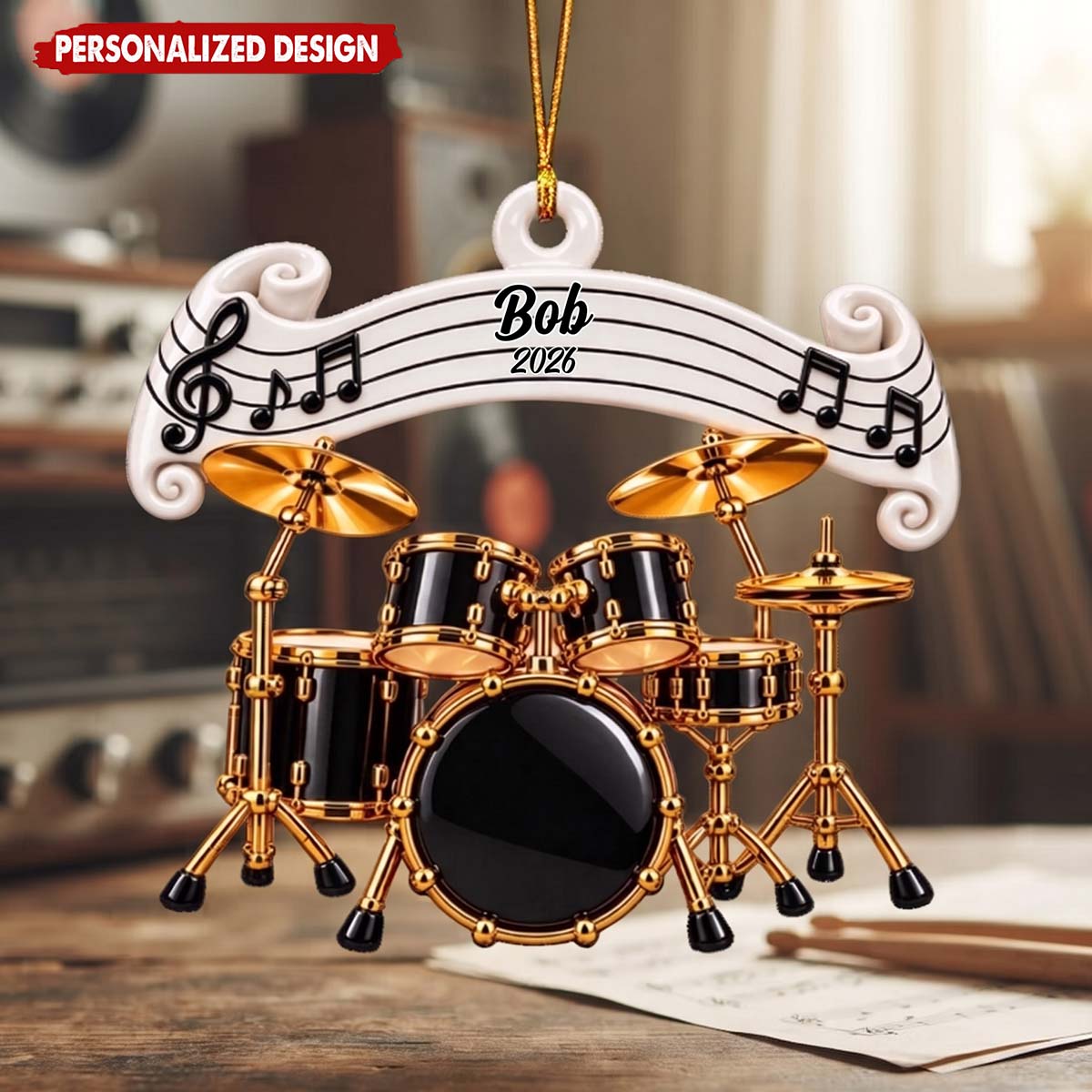 Personalized Musical Instrument Acrylic Ornament | Christmas Gift For Band Student Music Teacher