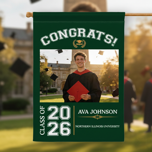 Personalized Double-Sided Graduation Flag With Color & Photo & Name & Year | Heartfelt Commencement Gift For Daughter Son & Best Friends