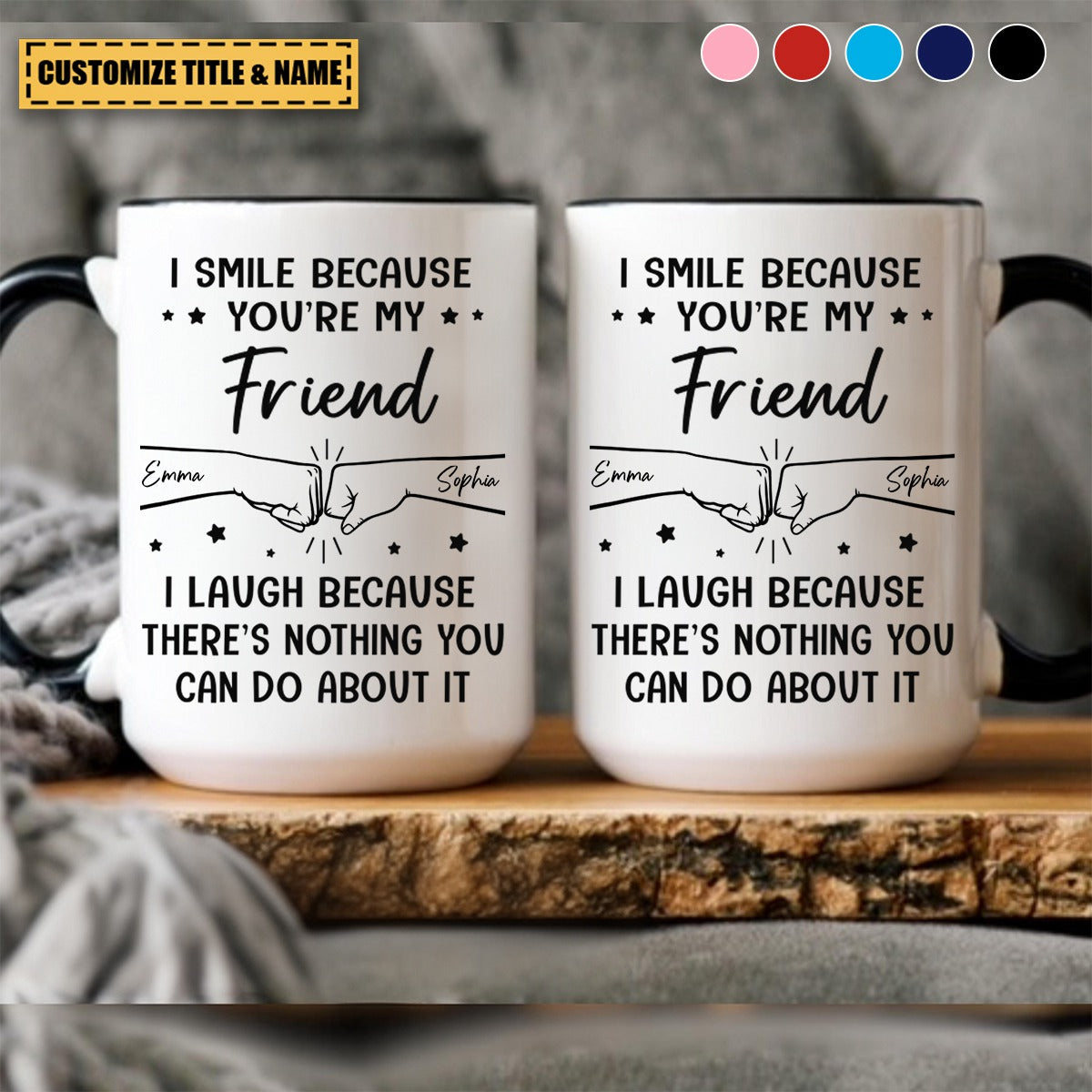 I Smile Because You're My Brother - Personalized Accent Mug - Gifts For Mom, Dad, Brother, Sister