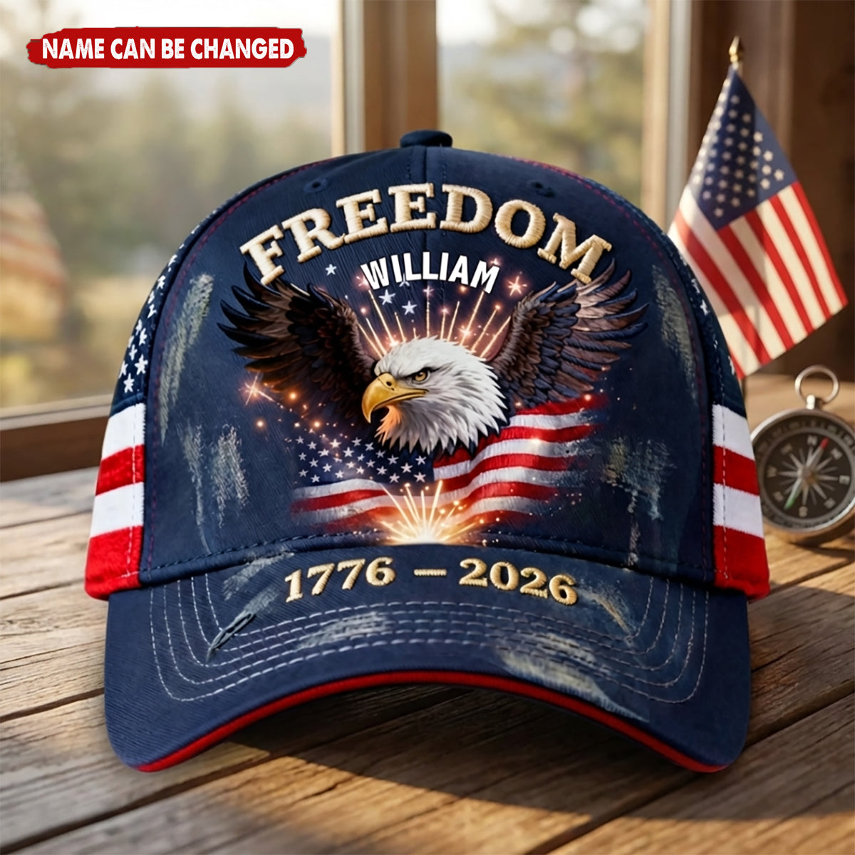 Personalized Freedom Eagle Classic Cap With Name - Gifts For Patriots