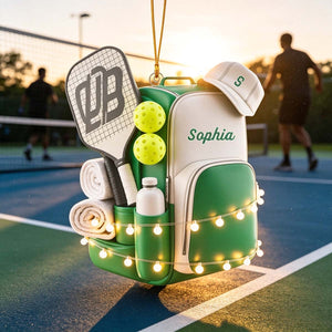 Personalized Pickleball Paddle & Ball Acrylic Ornament | Christmas Gift For Pickleball Lovers