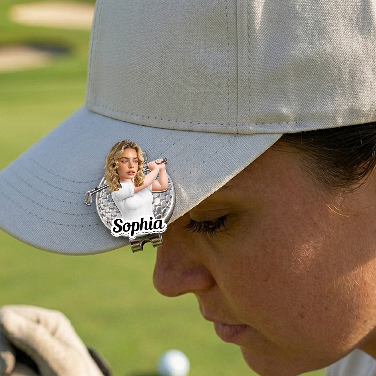 Personalized Photo & Name Golfer Acrylic Hat Clip For Golf Lovers Birthday Gift