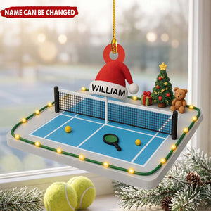 Personalized Pickleball Court Acrylic Ornament - Christmas Gift For Pickleball Lover