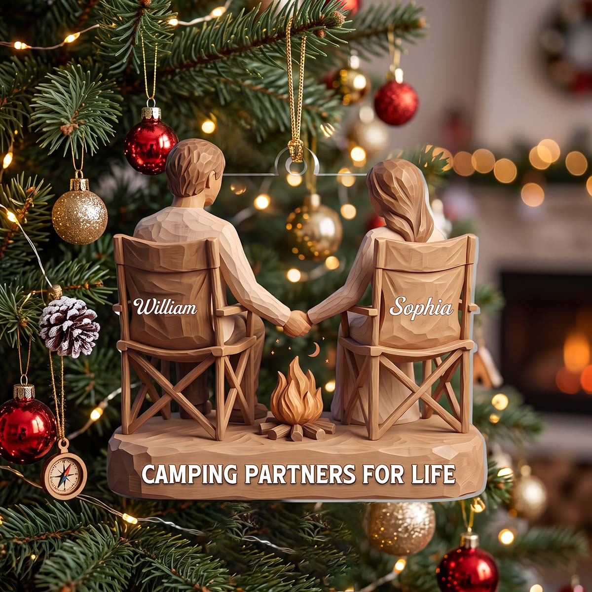 Camping Partners For Life - Personalized Christmas Acrylic Ornament