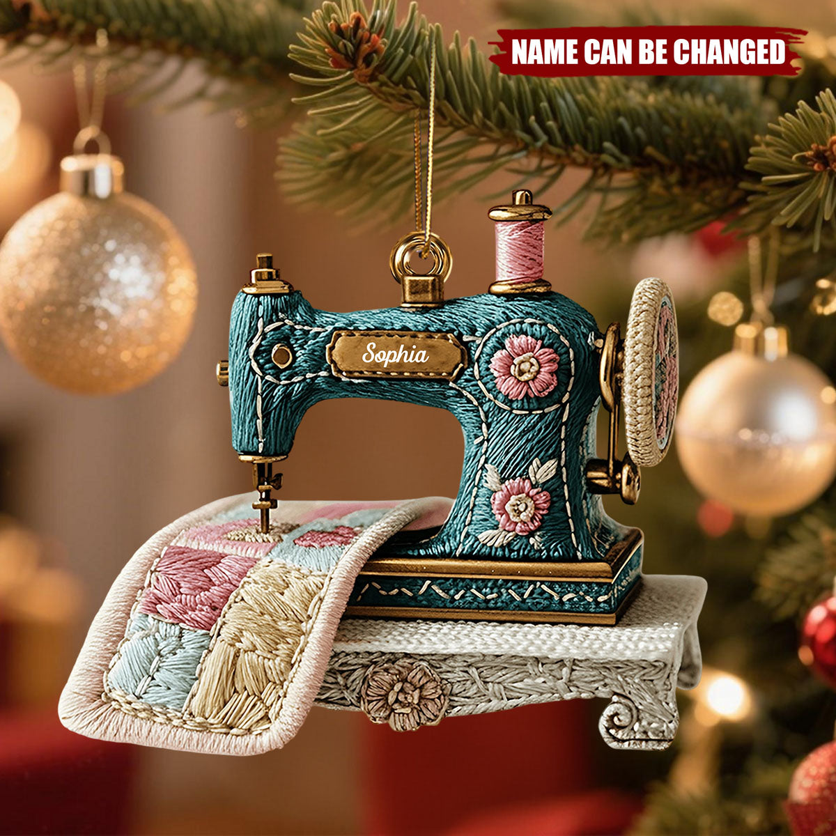 Customized Vintage Sewing Machine - Hangable Sewing Decoration Acrylic - Perfect Gift For Grandma Or Sewing Lovers
