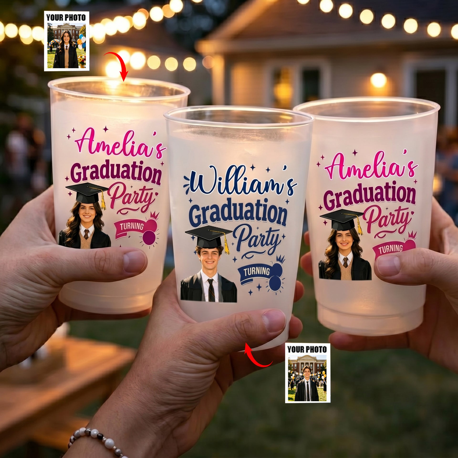 Personalized Photo Cups - Personalized Graduation Gifts For Him, Her - Ready To Shine