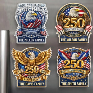 Personalized Acrylic Fridge Magnet - USA 250th Anniversary Gifts For Family - Land Of The Free
