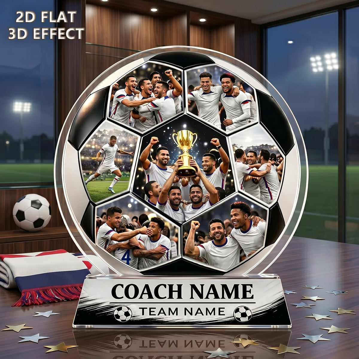 Personalized Soccer Coach Gift - Custom Photo Acrylic Plaque
