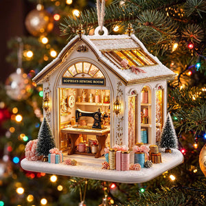 Personalized "My Sewing Room" Acrylic Ornament - Christmas Sewing Machine Gift For Quilters Seamstress