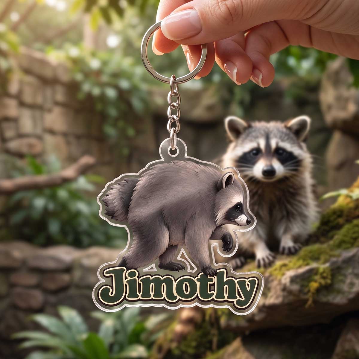 Viral Jimothy Raccoon Acrylic Keychain, Creative Gift for Raccoon Fans