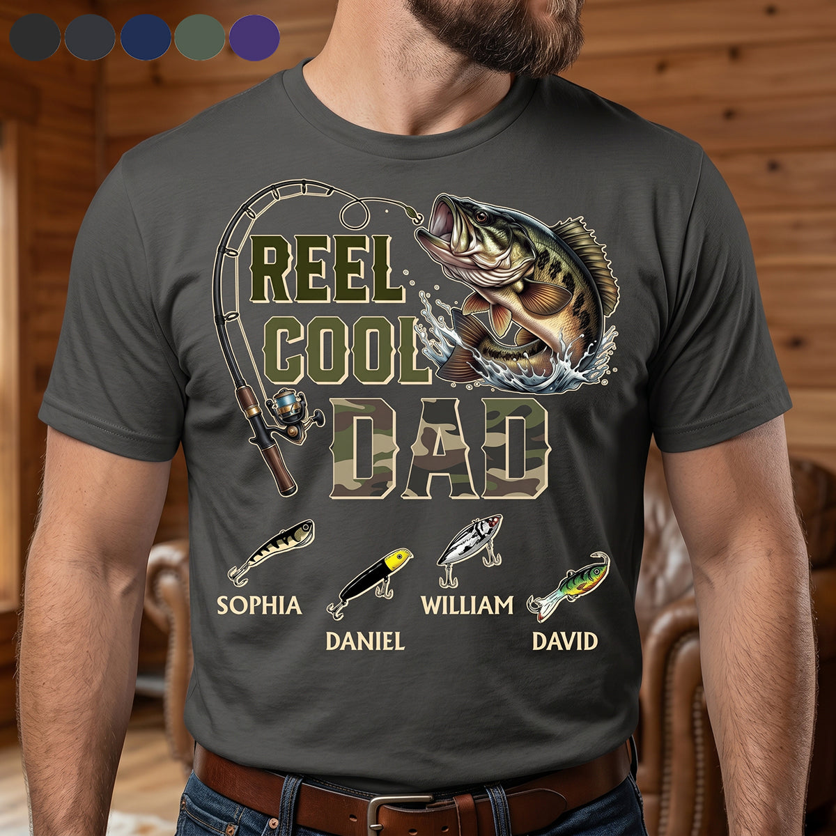 Personalized Reel Cool Fishing T-Shirt | Father's Day Gift for Fisherman Dad Grandpa