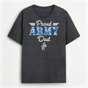 Personalized America 250 Proud Army Mom T-Shirt With Name & Title- 4th Of July Gifts For Parents