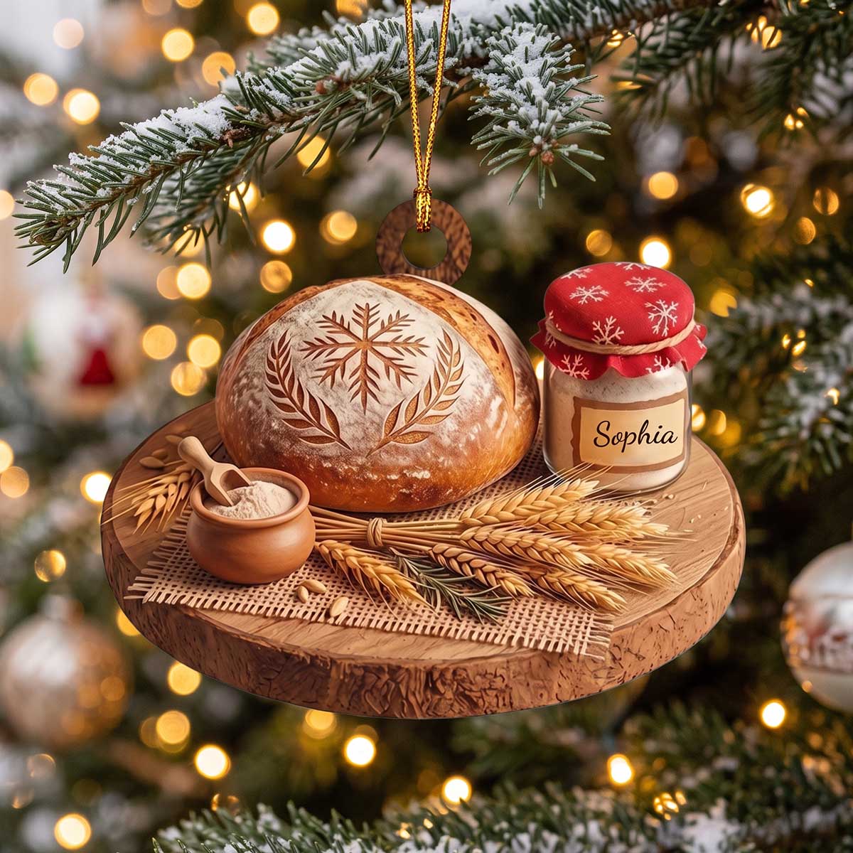 Personalized Bread Baker Acrylic Ornament | Christmas Holiday Gift For Home Bakers Bread Lovers