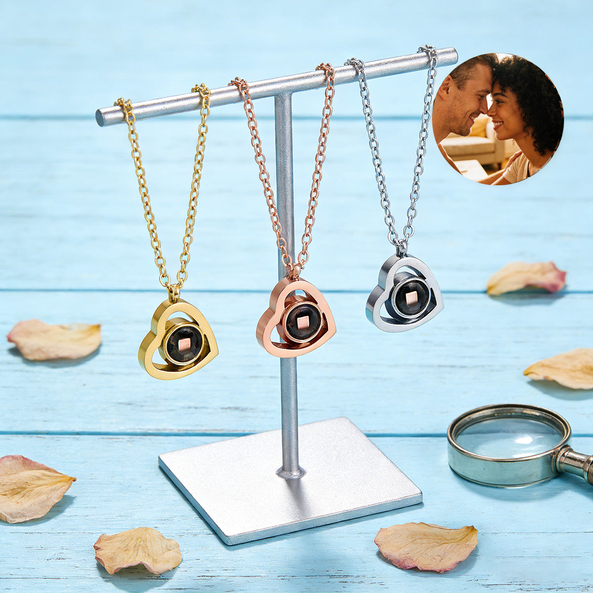 Personalized Vintage Heart-Shaped Photo Romantic Necklace With Picture - Valentine's Day Anniversary Gift For Wife Or Girlfriend