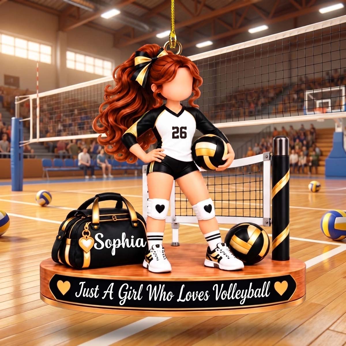 Personalized Volleyball Girl Acrylic Ornament - Volleyball Player Keepsake Gift, Volleyball Lover Christmas Gift