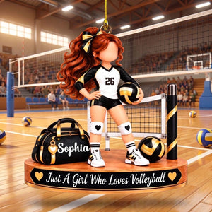 Personalized Volleyball Girl Acrylic Ornament - Volleyball Player Keepsake Gift, Volleyball Lover Christmas Gift