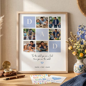 Personalized "To the World You Are a Dad" Photo Canvas Poster - Custom Father's Day Gift