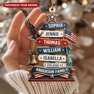 Personalized "Standing Tall in Freedom" Wooden Ornament - Christmas Gift For Family