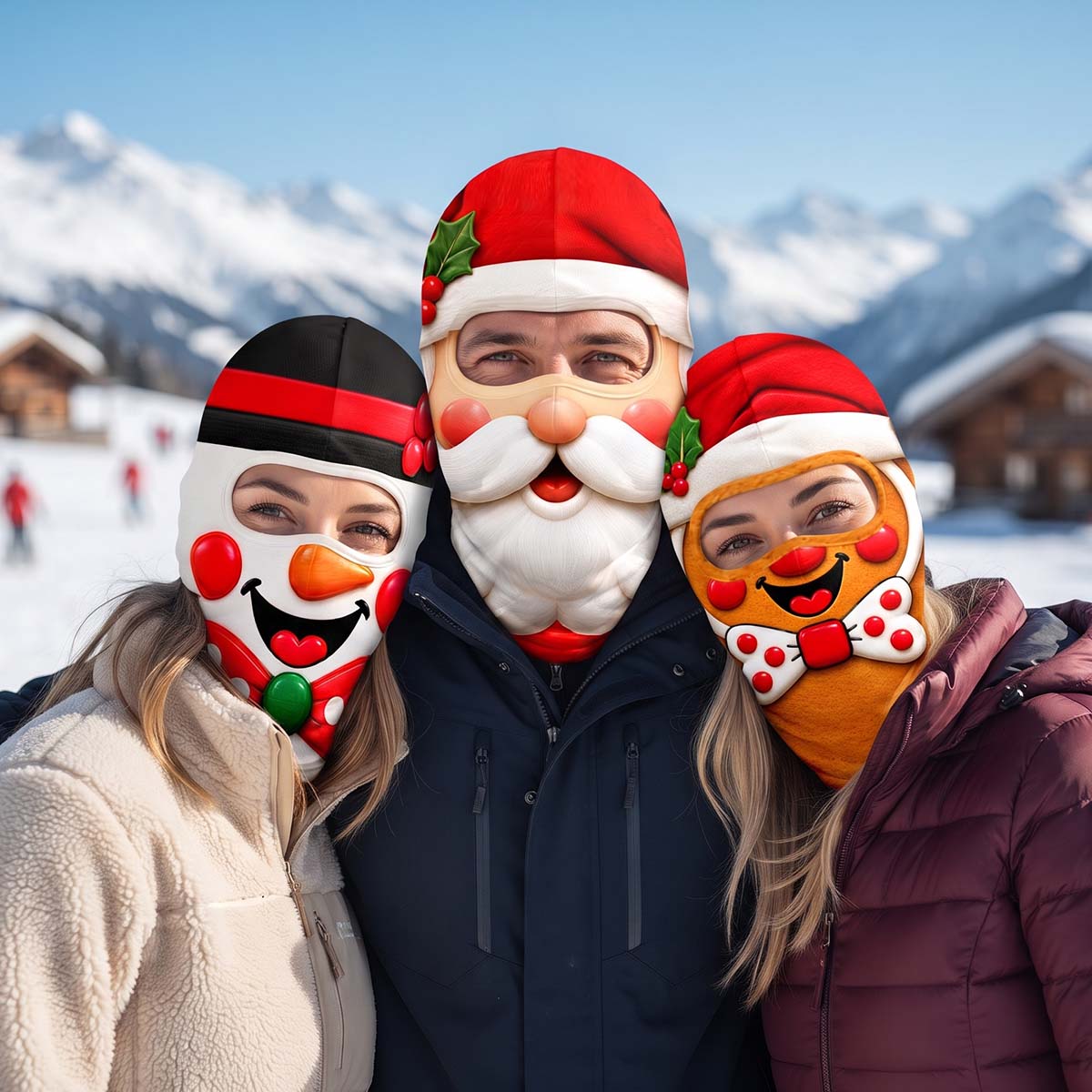 Personalized Funny Face Ski Mask - Custom Christmas Gifts For Family Friends