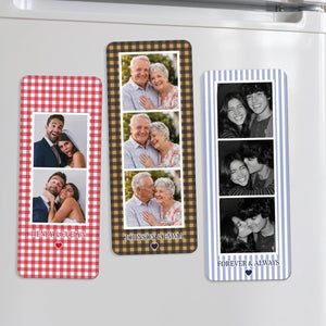 Personalized Acrylic Magnet With Affectionate Couple Photo Booth Strip - Romantic Gift For Partner