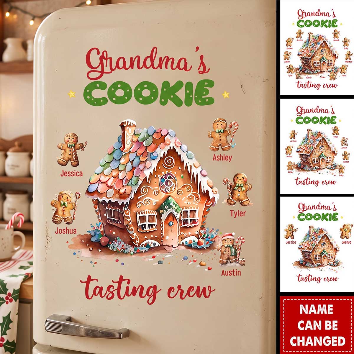 Personalized "Grandma's Cookie Tasting Crew" Decal - Warm Xmas Gift For Grandma Kid
