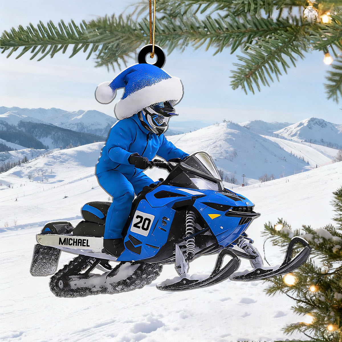 Personalized Snowmobile Rider Ornament With Name Number & Color Riders Christmas Gift For  Winter Adventurers