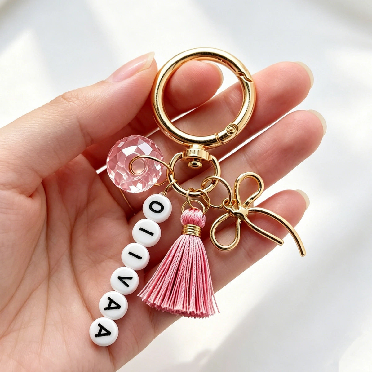 Personalized Name Keychain With Tassel Charm | Unique Gift For Best Friend
