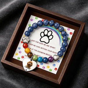 Custom Pet Photo Rainbow Bridge Bracelet With Card | Loved Within My Heart | Dog Cat Loss Sympathy Gift
