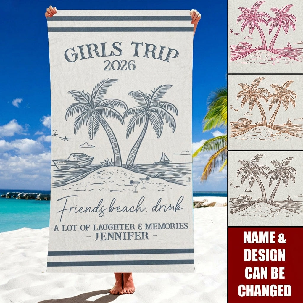 Girls Trip 2026 - Personalized Quick-Dry Beach Towel
