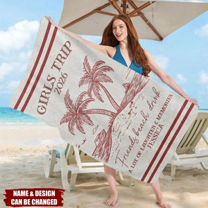 Girls Trip 2026 - Personalized Quick-Dry Beach Towel