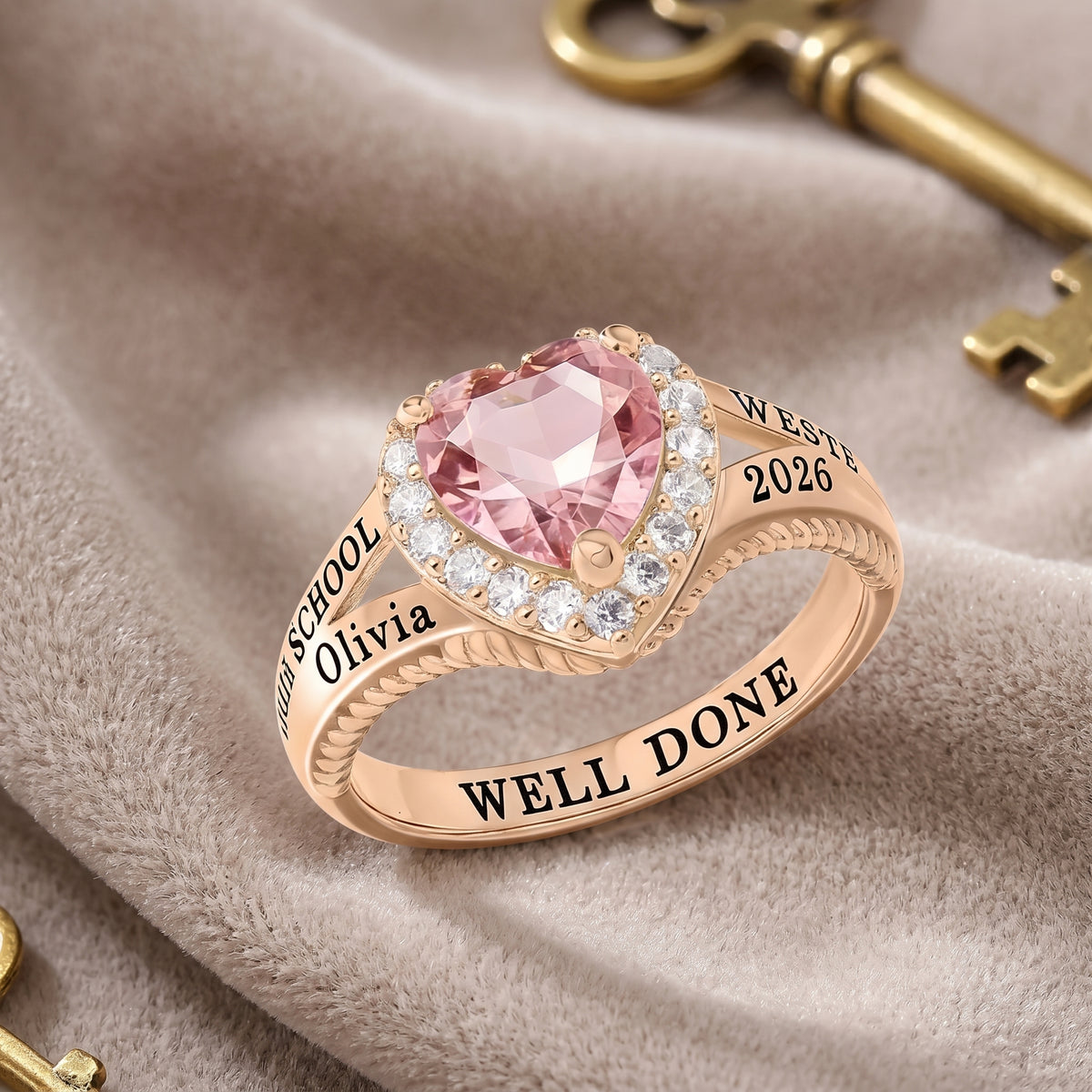 Personalized Class Ring With Name & Birthstone | Creative 2026 Graduation Gift For Daughter