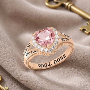 Personalized Class Ring With Name & Birthstone | Creative 2026 Graduation Gift For Daughter