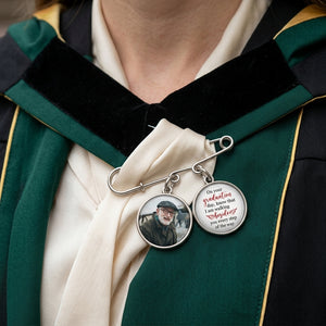 Personalized Lapel Pin With Photo Charms Gift For Senior 2026 -Graduation Walking Beside You Every Step