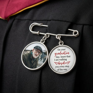 Personalized Lapel Pin With Photo Charms Gift For Senior 2026 -Graduation Walking Beside You Every Step
