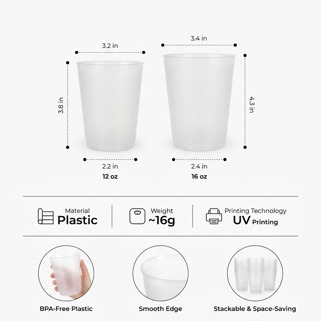 Personalized Name Year Frosted Plastic Cups With Girls Bikini Cocktail For Bachelorette Party