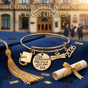 Personalized Graduation Bracelet With "She Believed She Could" & Name | Jewelry Gift For 2026 Seniors