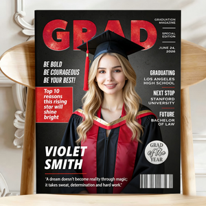 Personalized Graduation Magazine Cover Poster With Text & Name | Graduation Gifts For Class of 2026