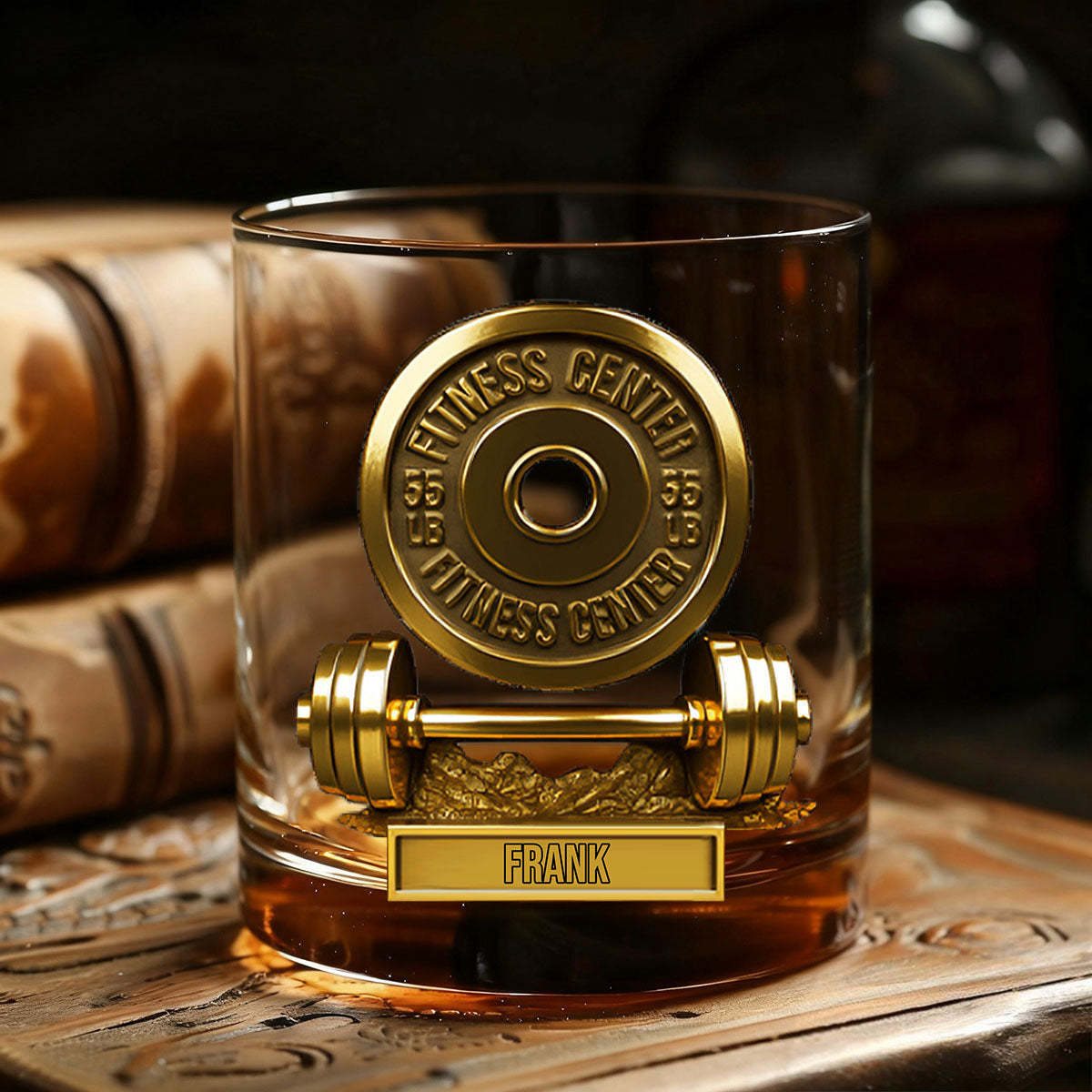 Personalized "No Pain No Gain" Whiskey Glass - Fitness Achievement Gift With Name,Celebrate Your Wins With Rugged Tribute