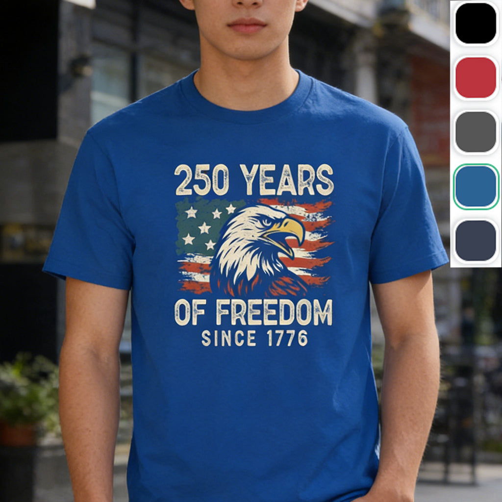 Bald Eagle USA Flag T-Shirt - Creative 250th Anniversary Independence Gift For Veterans