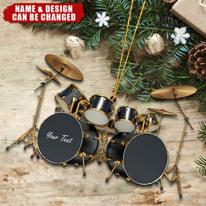 Personalized Miniature Full Kit Drum Acrylic Ornament With Name For Drummers - Xmas Holiday Birthday Keepsake Gift