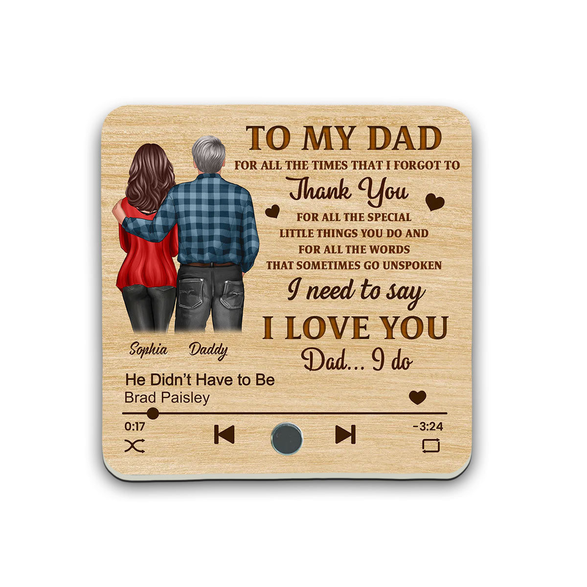 Personalized Music Fridge Magnet To My Dad Our Song Gift From Daughter Son,Father's Day Gift