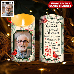 Personalized Love In Heaven Flameless LED Memorial Candle With Photo & Name - Heartfelt Bereavement Gift For Loss Of Loved One